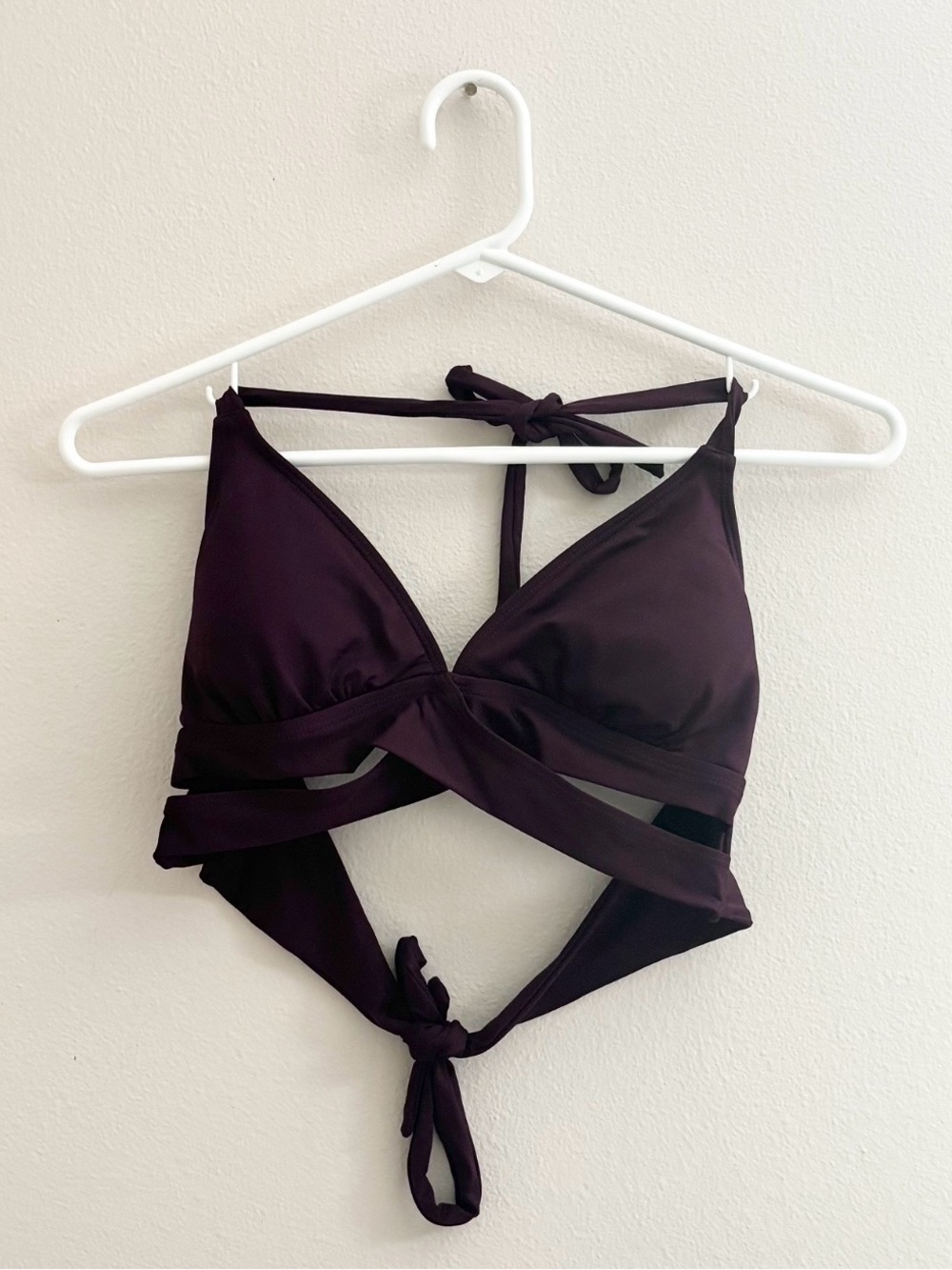 5/$15 🩷 Kona Sol Plum Wrap Bikini Top